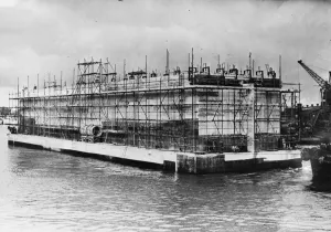01441 Prints: Two pre-fabricated Ports, each as big a a Gibraltar were manufactured in Britain in
