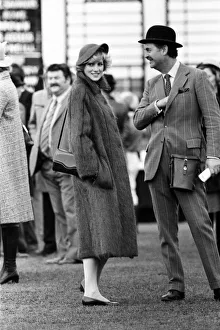 Races Prints: A pregnant Diana, Princess of Wales attends Cheltenham Races to watch the Gold Cup