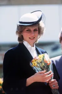 A pregnant Princess Diana on a walkabout during her visit to Warrington with Prince