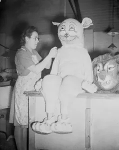 Preparation at the E Hittlers pantomime factory in Birmingham during the run up to