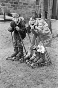 Skiing Prints: Preparing to slope off... pictured at the first skiing session at the Tunnel End Canal