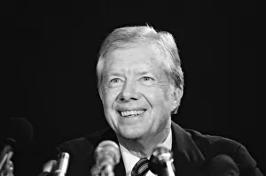 00910 Prints: Former President Jimmy Carter press conference at The Churchill Hotel. 25th October 1982