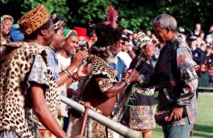 President Nelson Mandela seen here being greeted in St James Park on the second of his