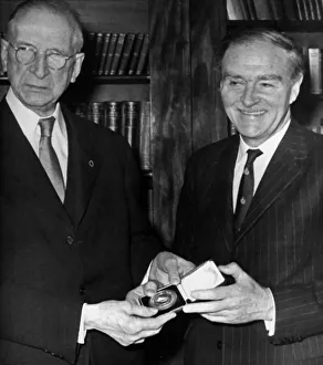 Eire Prints: President of the Republic of Ireland Eamon De Valera handing over the seal of