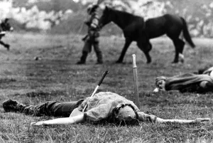 Acting Prints: The price they paid, a Viking warrior lies dying on the Anglo Saxon ground after a