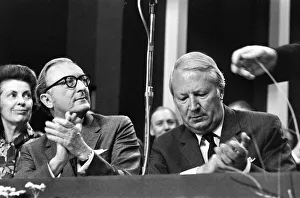 Prime Minister Edward Heath sits alongside Secretary of State for Defence Lord Carrington
