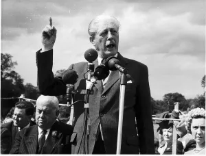 Prime Minister Harold MacMillan speaking at a 1963 Conservative Fete in Bromley