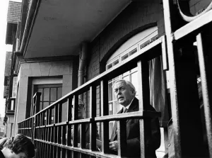 Prime Minister, Harold Wilson opens the converted Eldon Grove flats, Liverpool