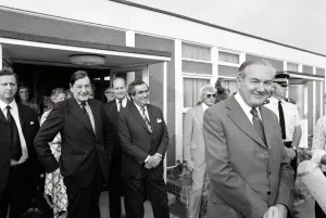 Prime minister James Callaghan with his chancellor Denis Healey