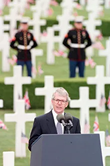 01395 Prints: Prime Minister John Major at the American Military Cemetery in Madingley, near Cambridge
