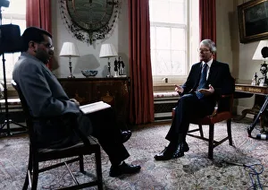 Prime Minister John Major the Conservative MP for Huntingdon being interview in a Downing