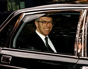 Prime Minister John Major after leaving Buckingham Palace having asked the Queen to