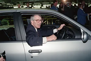 Prime Minister John Major visiting a Nissan car factory. 29th March 1992