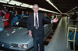 01391 Prints: Prime Minister John Major visiting a Nissan car factory. 29th March 1992