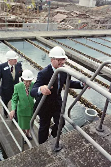 Prime Minister John Major and his wife Norma visiting Grafham Water Processing Plant