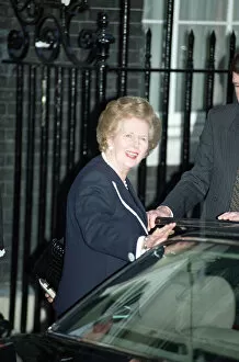 01303 Collection: Prime Minister Margaret Thatcher at 10 Downing Street after John Major won