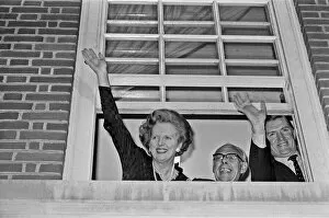 Images Dated 10th June 1983: Prime Minister Margaret Thatcher, with husband Denis and Conservative Party Chairman
