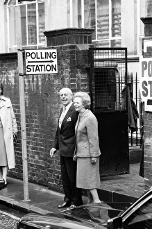 01305 Prints: Prime Minister Margaret Thatcher campaigning in Harrogate with her husband Denis