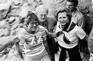 Prime Minister Margaret Thatcher on holiday at Bedruthan, Cornwall. 10th August 1981