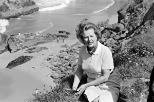Prime Minister Margaret Thatcher on holiday in North Cornwall. 10th August 1981