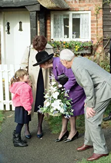 01303 Prints: Prime Minister Margaret Thatcher and her husband Denis visit the church near Chequers