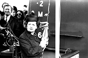 Political Icons Prints: Prime Minister Margaret Thatcher at the launch of the SD14 cargo ship United Effort
