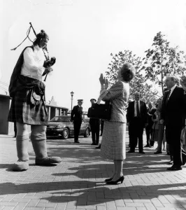 Prime Minister Margaret Thatcher meets Mike Rowan 32 from East Kilbride a. k. a