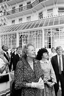 Prime Minister Margaret Thatcher returns to the Grand Hotel in Brighton