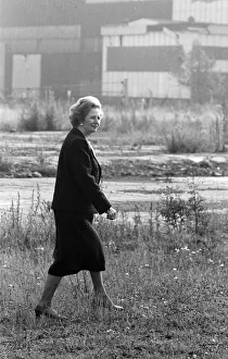 Prime Minister Margaret Thatcher seen here at what remains of the Head Wrightson works in
