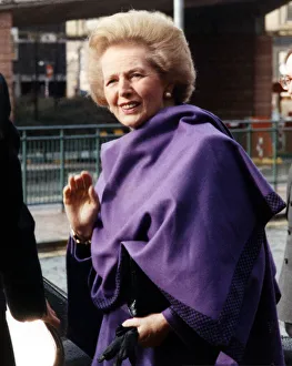 Waves Prints: Prime Minister Margaret Thatcher at St Enoch Centre in Scotland 9th March 1990