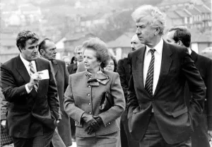 01206 Prints: Prime Minister Margaret Thatcher visited the former Cambrian Colliery site in Clydach