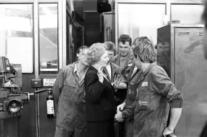 Prime Minister Margaret Thatcher visits Harker and Son at Stockton. 12th September 1987