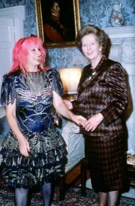 Award Ceremonies Prints: Prime Minister Margaret Thatcher with Zandra Rhodes at a presentation of Fashion Awards