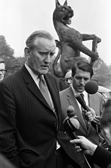 Prime Minister of Northern Ireland James Chichester-Clark holds a press conference