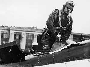 Parachute Prints: Prime Minister Ramsay MacDonald seen here climbing aboard a Fairey 3F aircraft of number