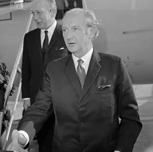 Prime minister of the Republic of Ireland Jack Lynch arrives at Heathrow airport on his