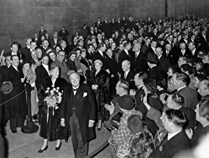 Applause Prints: Prime Minister Winston Churchill receives a birthday presentation in Westminster Hall