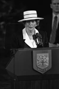 01300 Prints: Prime Minster Margaret Thatcher delivers a speech at Guildhall, London. 3rd June 1988