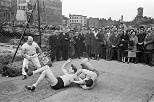 Wrestler Prints: Primo Carnera v Al Hayes, Open Air Training Session at Ludgate Circus Gardens, London