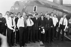 Homecoming Prints: Prince Andrew arrives at Portsmouth on the carrier HMS Invincible