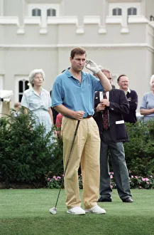 Prince Andrew, Duke of York during a charity golf match in aid of the motor neurone
