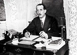 1922 Prints: Prince Andrew of Greece pictured here at his desk on 31st December 1922