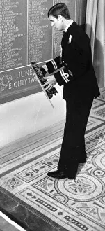 Memorial Prints: Prince Andrew laying wreath at Falkland War Memorial in St Pauls Cathedral - June 1985