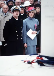 00128 Prints: Prince Andrew and Princess Diana attend the unveiling a statue in Whitehall, London