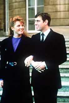 00128 Prints: Prince Andrew and Sarah Ferguson announce their engagement March 1986