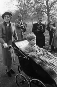 01396 Prints: Prince Charles on his 3rd birthday with his Nanny Miss Helen Lightbody in Green Park