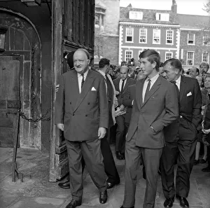 Visiting Prints: Prince Charles arrives at Trinity College with Lord Rab Butler, Master of the college