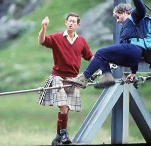 Kilts Prints: Prince Charles, August 1987, after walking tightrope at Glen Coe