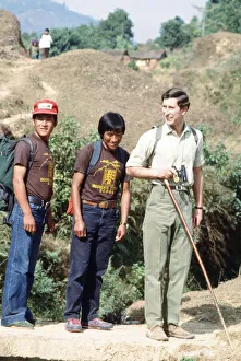 Prince Charles begins his trek to the foothills of Annapurina at Pokhara Begnas Tal