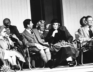 00191 Prints: Prince Charles caresses the hair of Princess Diana during the annual Braemar Highland